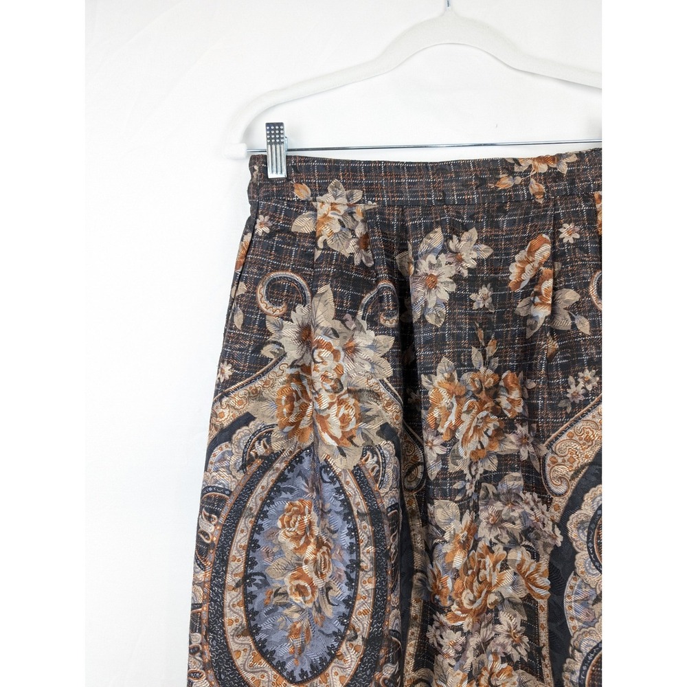 Vintage Y2K Floral Maxi Skirt Size 18 Brown Paisley Boho Indie Sleaze Grunge - Picture 2 of 10
